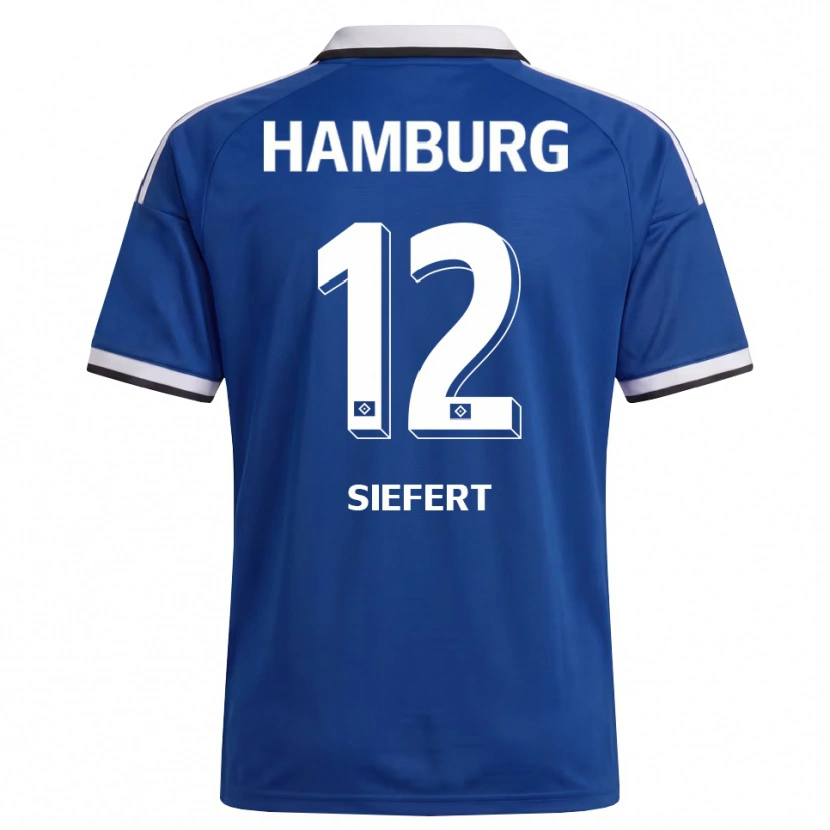 Danxen Niño Camiseta Louis Siefert #12 Blanco Azul 2ª Equipación 2026/27 La Camisa
