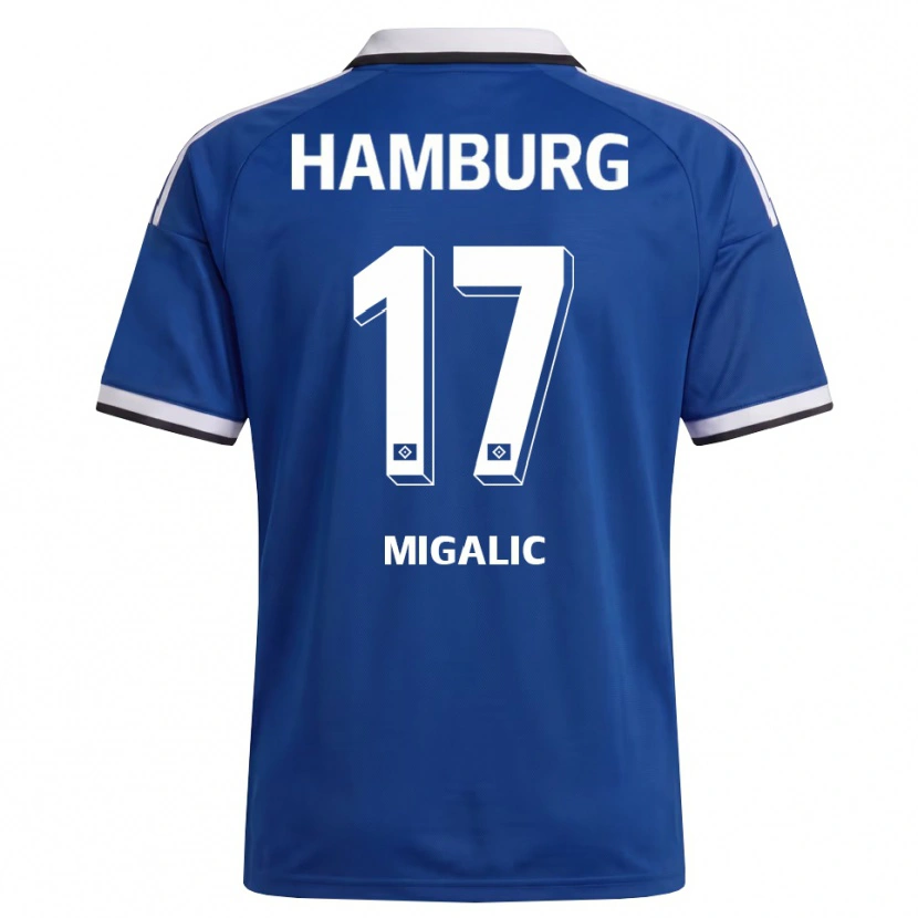 Danxen Niño Camiseta Dorian Migalic #17 Blanco Azul 2ª Equipación 2026/27 La Camisa