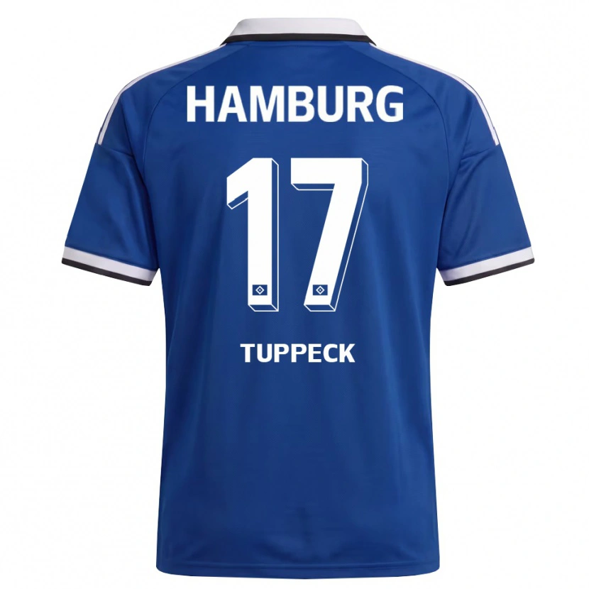 Danxen Niño Camiseta Niklas Tuppeck #17 Blanco Azul 2ª Equipación 2026/27 La Camisa