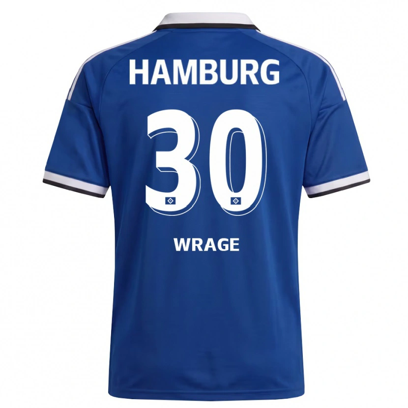 Danxen Niño Camiseta Joris Wrage #30 Blanco Azul 2ª Equipación 2026/27 La Camisa