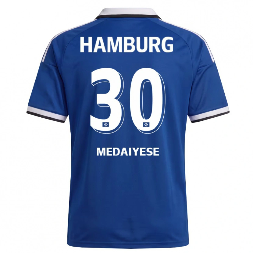 Danxen Niño Camiseta Olamide Medaiyese #30 Blanco Azul 2ª Equipación 2026/27 La Camisa