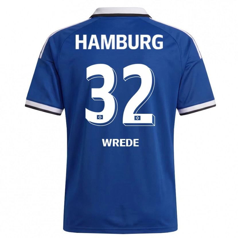 Danxen Niño Camiseta Lotta Wrede #32 Blanco Azul 2ª Equipación 2026/27 La Camisa