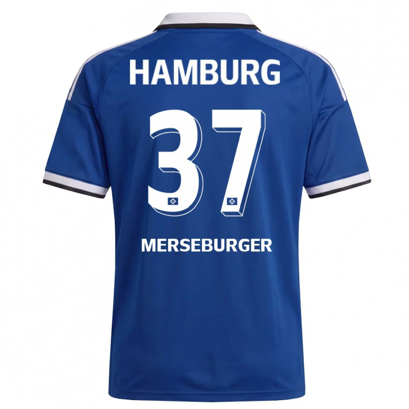 Danxen Niño Camiseta Dominik Merseburger #37 Blanco Azul 2ª Equipación 2026/27 La Camisa