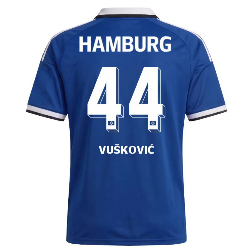 Danxen Niño Camiseta Mario Vuskovic #44 Blanco Azul 2ª Equipación 2026/27 La Camisa
