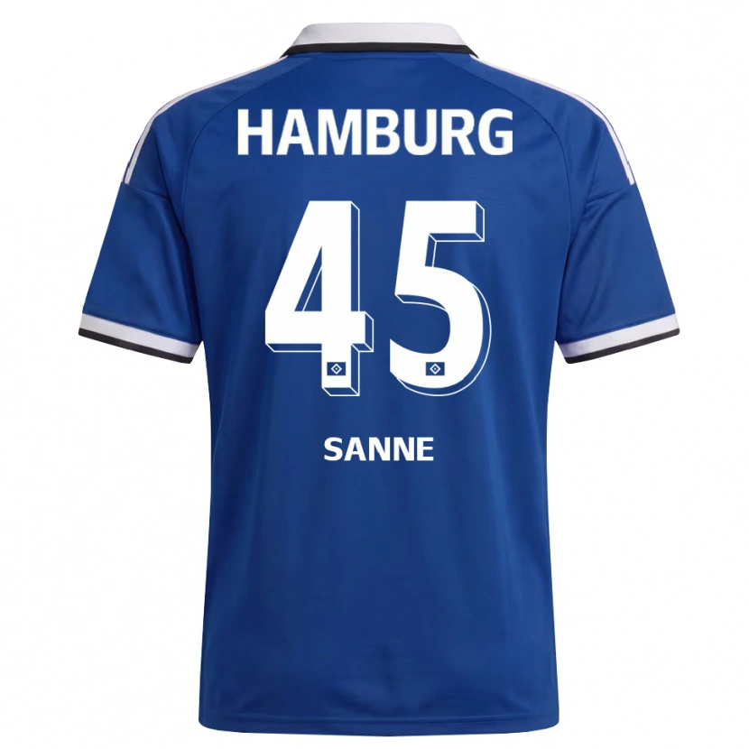Danxen Niño Camiseta Tom Sanne #45 Blanco Azul 2ª Equipación 2026/27 La Camisa