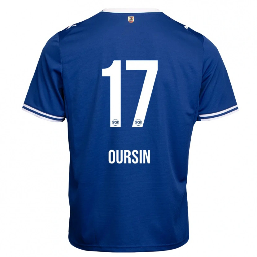 Danxen Niño Camiseta Fredrik Oursin #17 Azul Real Blanco 2ª Equipación 2026/27 La Camisa