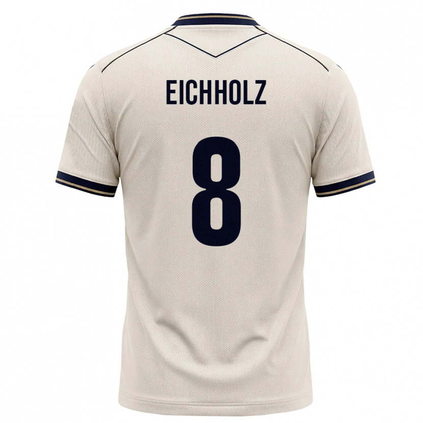 Danxen Niño Camiseta Damian Eichholz #8 Blanco Roto Azul Tinta 2ª Equipación 2026/27 La Camisa