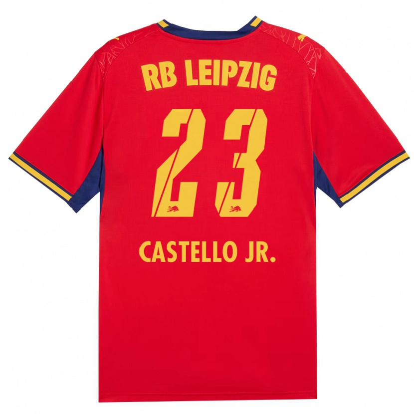 Danxen Niño Camiseta Castello Lukeba #23 Azul Real Rojo Amarillo 2ª Equipación 2026/27 La Camisa