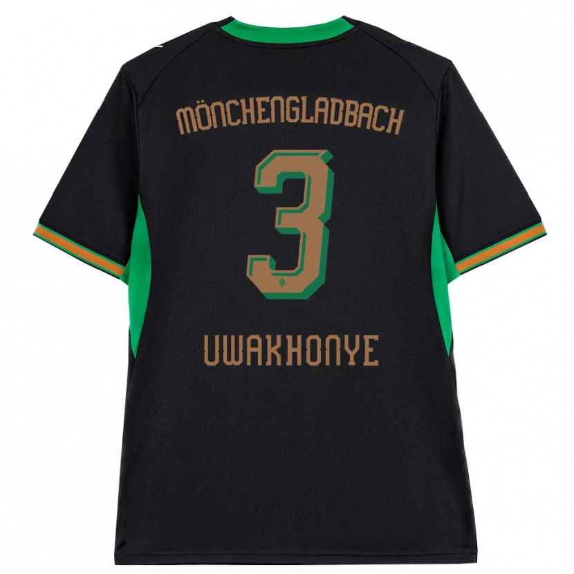 Danxen Niño Camiseta Joshua Uwakhonye #3 Negro Naranja Verde Marrón 2ª Equipación 2026/27 La Camisa