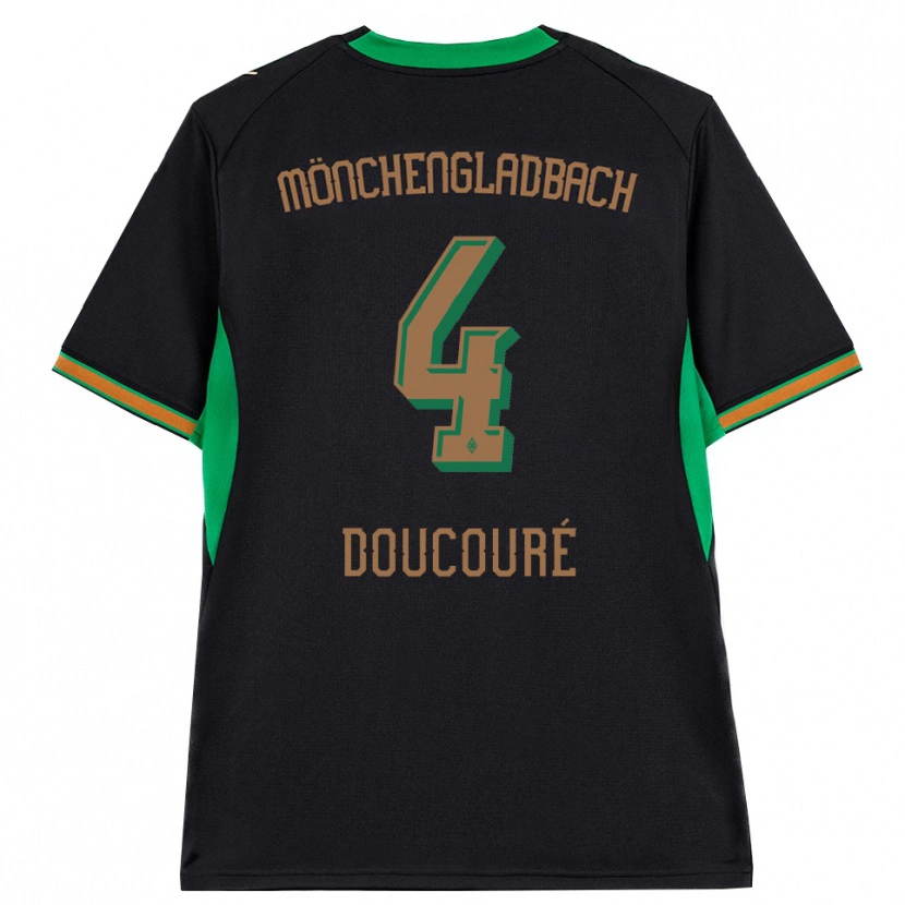 Danxen Niño Camiseta Mamadou Doucoure #4 Negro Naranja Verde Marrón 2ª Equipación 2026/27 La Camisa