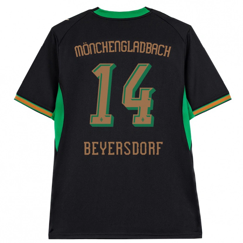 Danxen Niño Camiseta Chris Beyersdorf #14 Negro Naranja Verde Marrón 2ª Equipación 2026/27 La Camisa