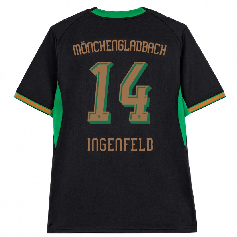 Danxen Niño Camiseta Paul Ingenfeld #14 Negro Naranja Verde Marrón 2ª Equipación 2026/27 La Camisa