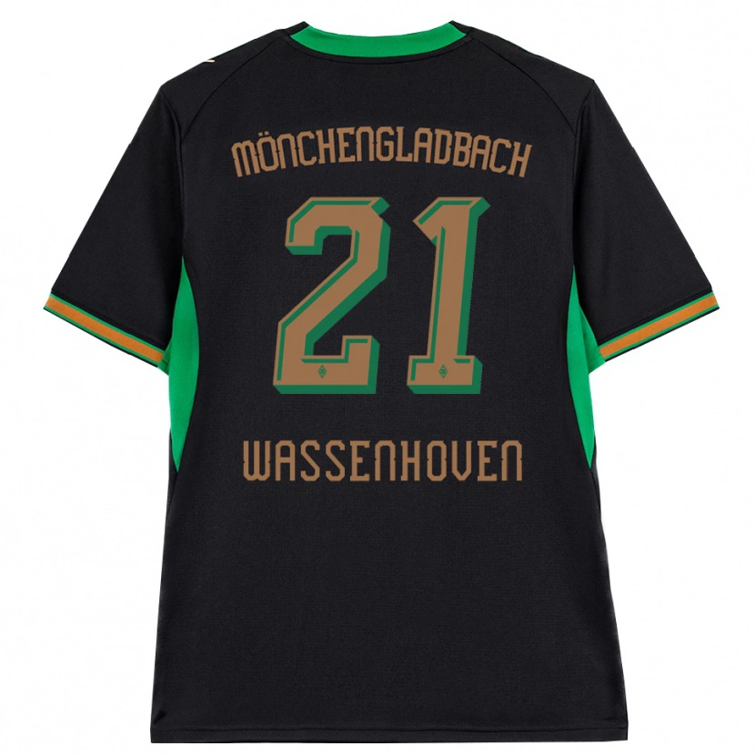Danxen Niño Camiseta Michelle Wassenhoven #21 Negro Naranja Verde Marrón 2ª Equipación 2026/27 La Camisa