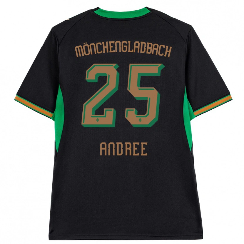 Danxen Niño Camiseta Lukas Andree #25 Negro Naranja Verde Marrón 2ª Equipación 2026/27 La Camisa