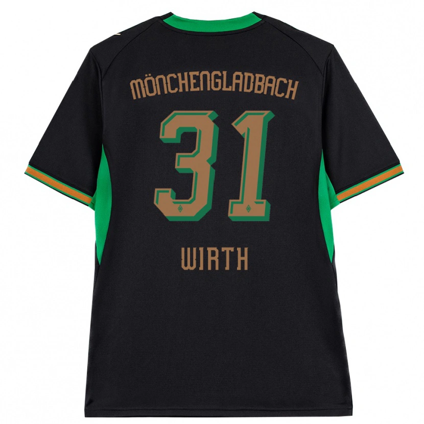 Danxen Niño Camiseta Linus Wirth #31 Negro Naranja Verde Marrón 2ª Equipación 2026/27 La Camisa