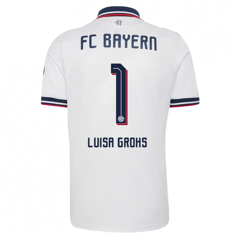 Danxen Niño Camiseta Maria Luisa Grohs #1 Gris Blanco Rojo 2ª Equipación 2026/27 La Camisa