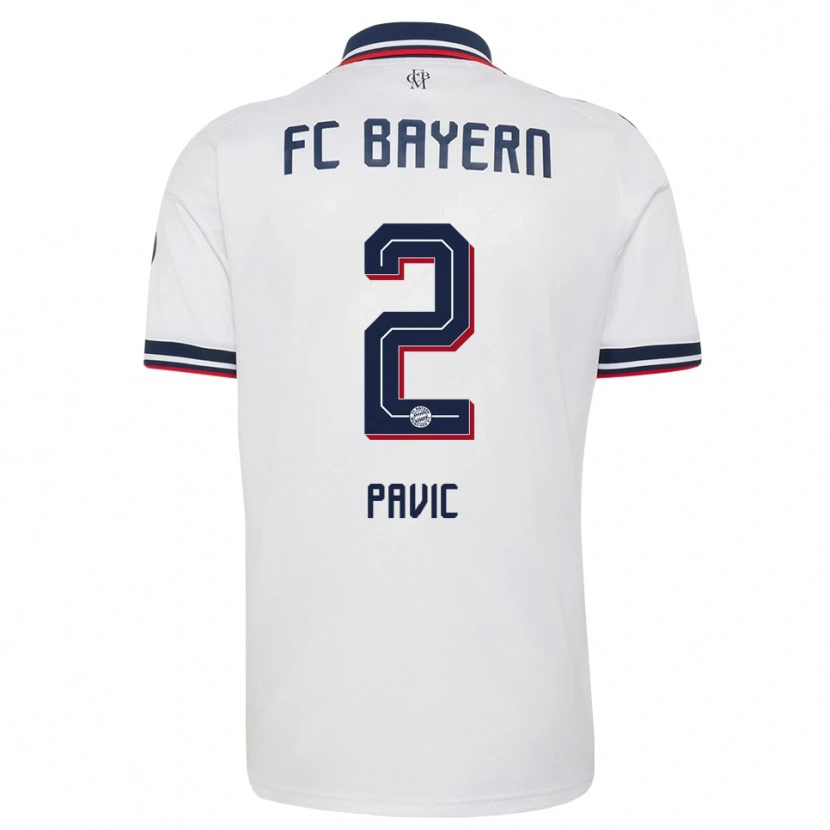 Danxen Niño Camiseta Filip Pavić #2 Gris Blanco Rojo 2ª Equipación 2026/27 La Camisa