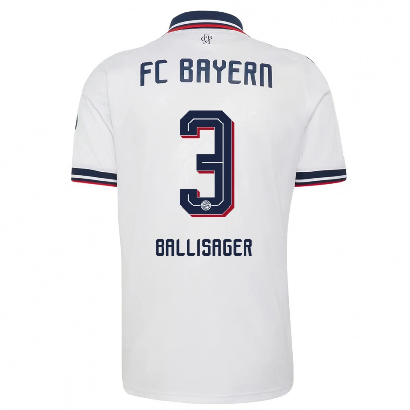 Danxen Niño Camiseta Stine Ballisager #3 Gris Blanco Rojo 2ª Equipación 2026/27 La Camisa