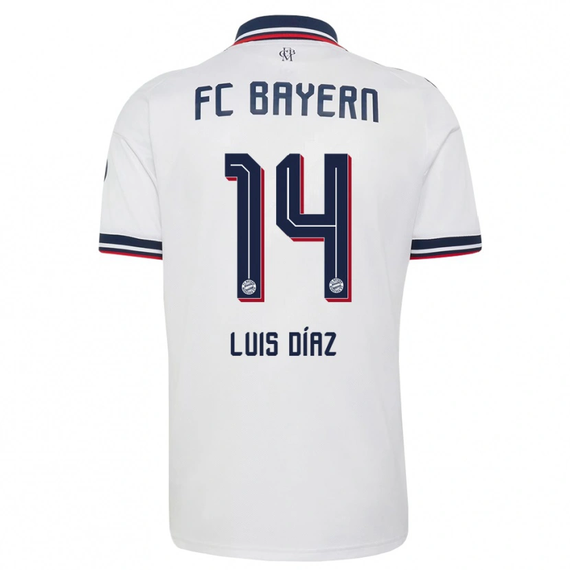 Danxen Niño Camiseta Luis Díaz #14 Gris Blanco Rojo 2ª Equipación 2026/27 La Camisa