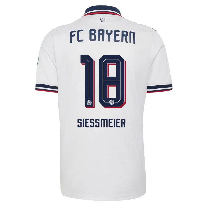 Danxen Niño Camiseta Maximilian Sießmeier #18 Gris Blanco Rojo 2ª Equipación 2026/27 La Camisa