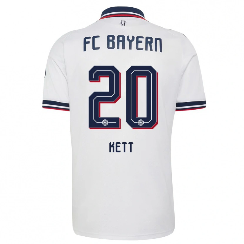 Danxen Niño Camiseta Franziska Kett #20 Gris Blanco Rojo 2ª Equipación 2026/27 La Camisa