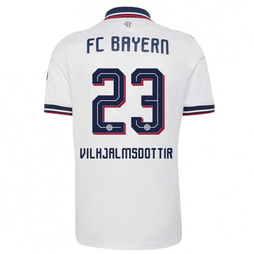 Danxen Niño Camiseta Karolina Lea Vilhjalmsdottir #23 Gris Blanco Rojo 2ª Equipación 2026/27 La Camisa