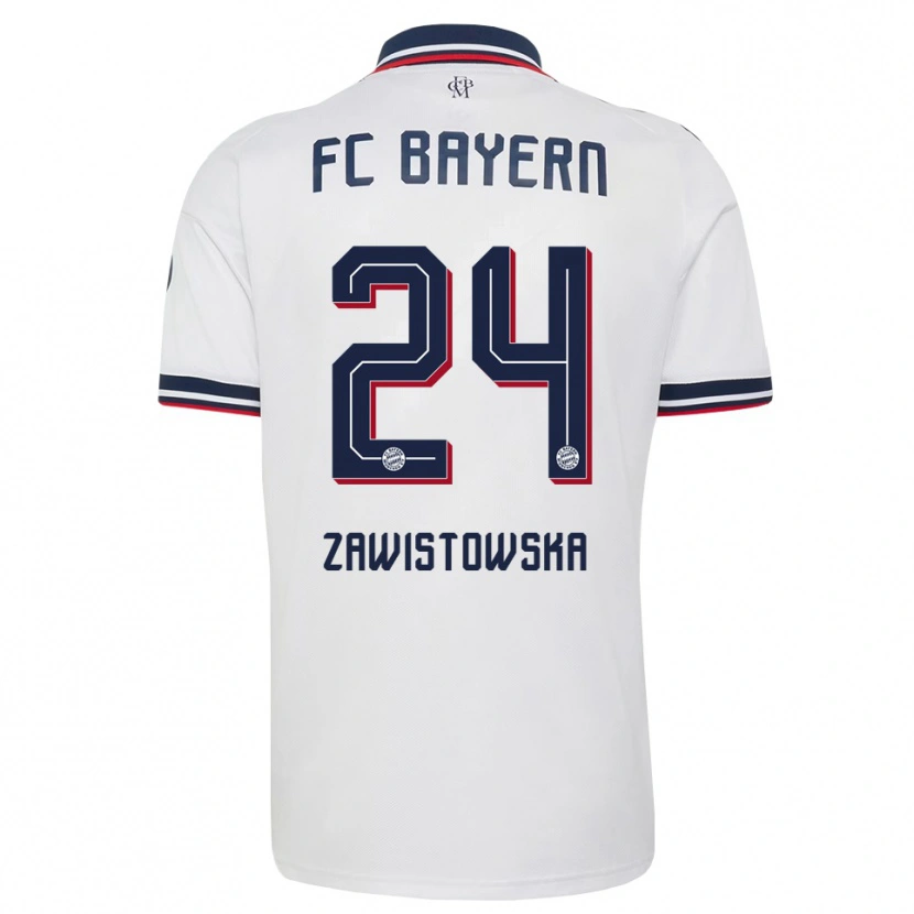 Danxen Niño Camiseta Weronika Zawistowska #24 Gris Blanco Rojo 2ª Equipación 2026/27 La Camisa