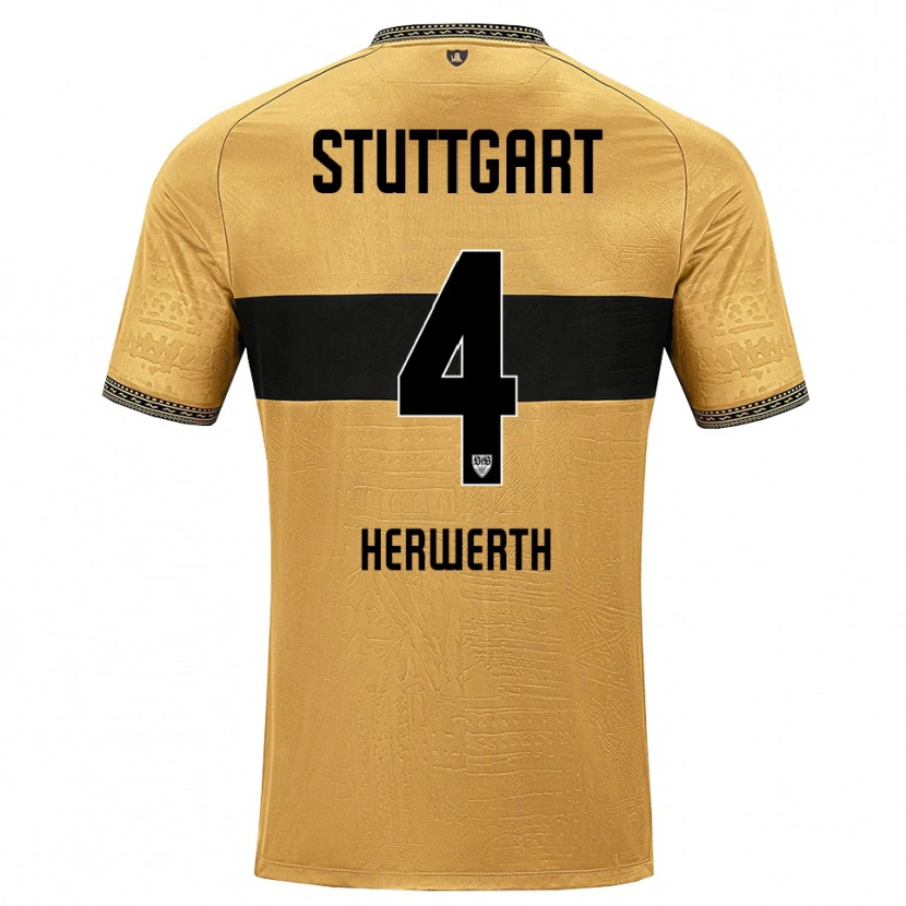 Danxen Niño Camiseta Maximilian Herwerth #4 Blanco Negro Marrón 2ª Equipación 2026/27 La Camisa