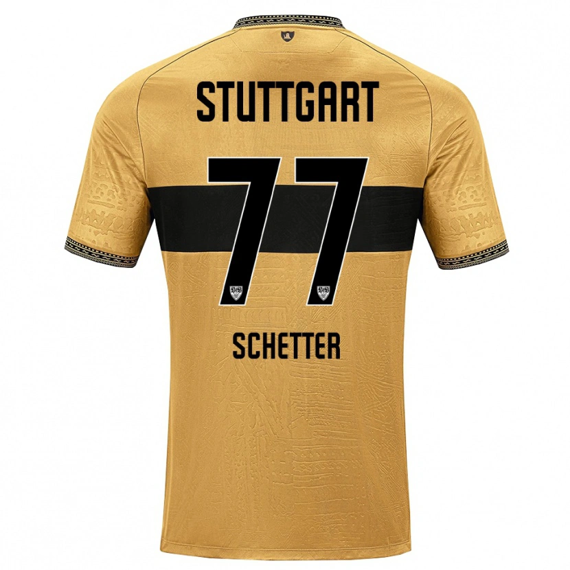 Danxen Niño Camiseta Leonie Schetter #77 Blanco Negro Marrón 2ª Equipación 2026/27 La Camisa