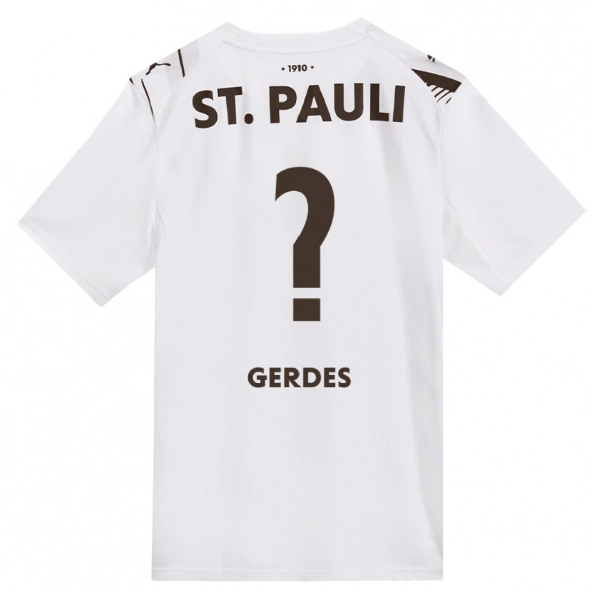 Danxen Niño Camiseta Dennis Gerdes #0 Café Blanco Rojo 2ª Equipación 2026/27 La Camisa