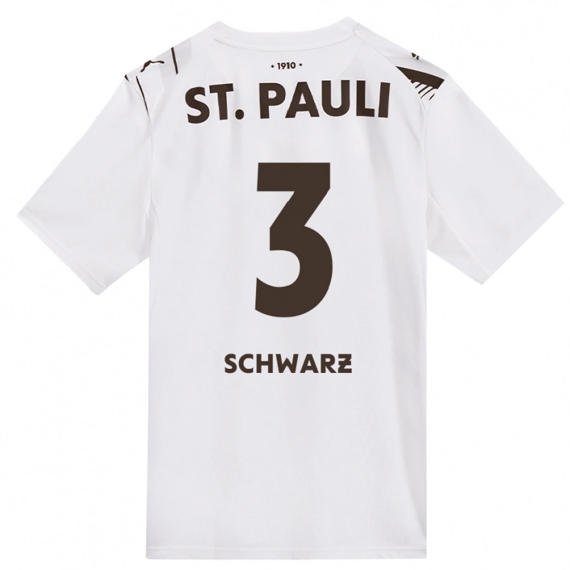 Danxen Niño Camiseta Jannick Schwarz #3 Café Blanco Rojo 2ª Equipación 2026/27 La Camisa