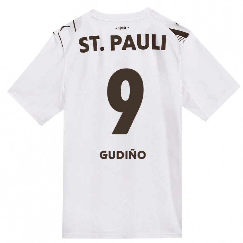 Danxen Niño Camiseta Alberto Gudiño #9 Café Blanco Rojo 2ª Equipación 2026/27 La Camisa