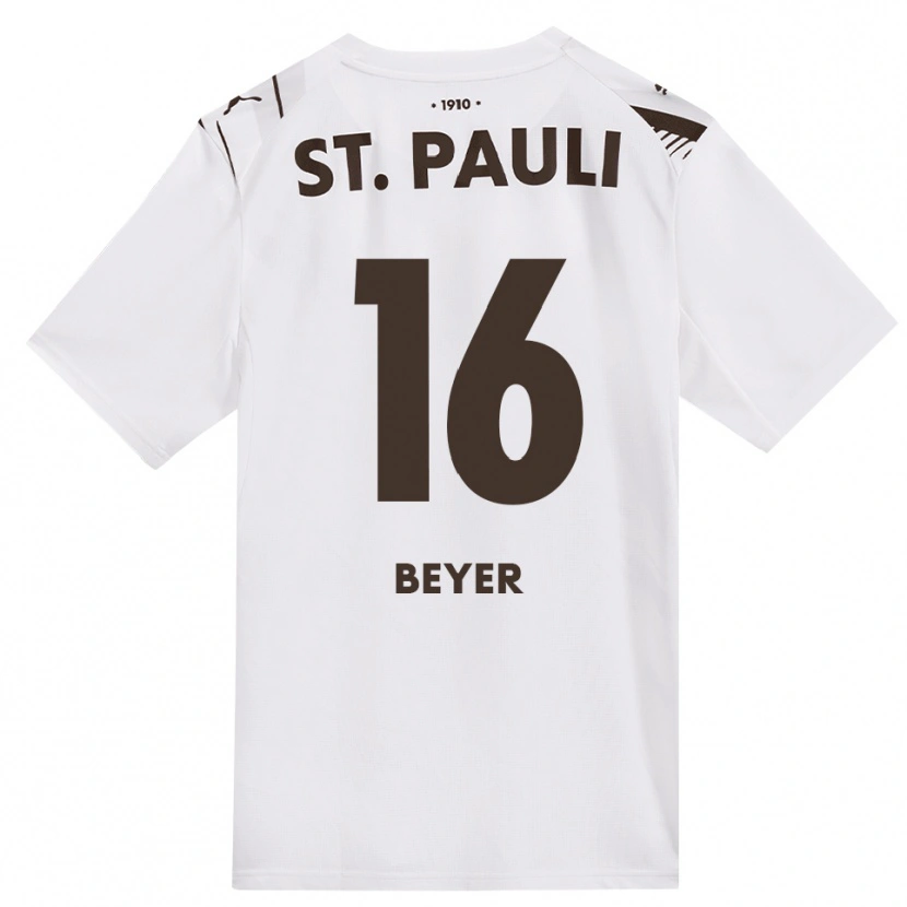 Danxen Niño Camiseta Lasse Beyer #16 Café Blanco Rojo 2ª Equipación 2026/27 La Camisa