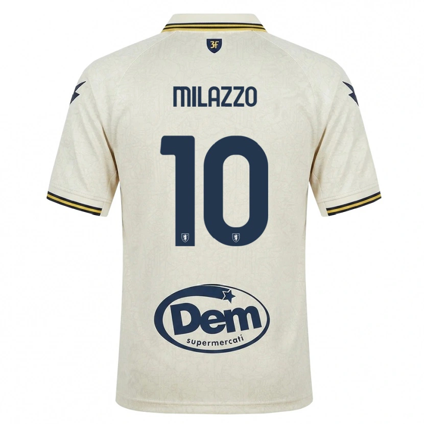 Danxen Niño Camiseta Simone Milazzo #10 Oldlace Amarillo Negro 2ª Equipación 2026/27 La Camisa