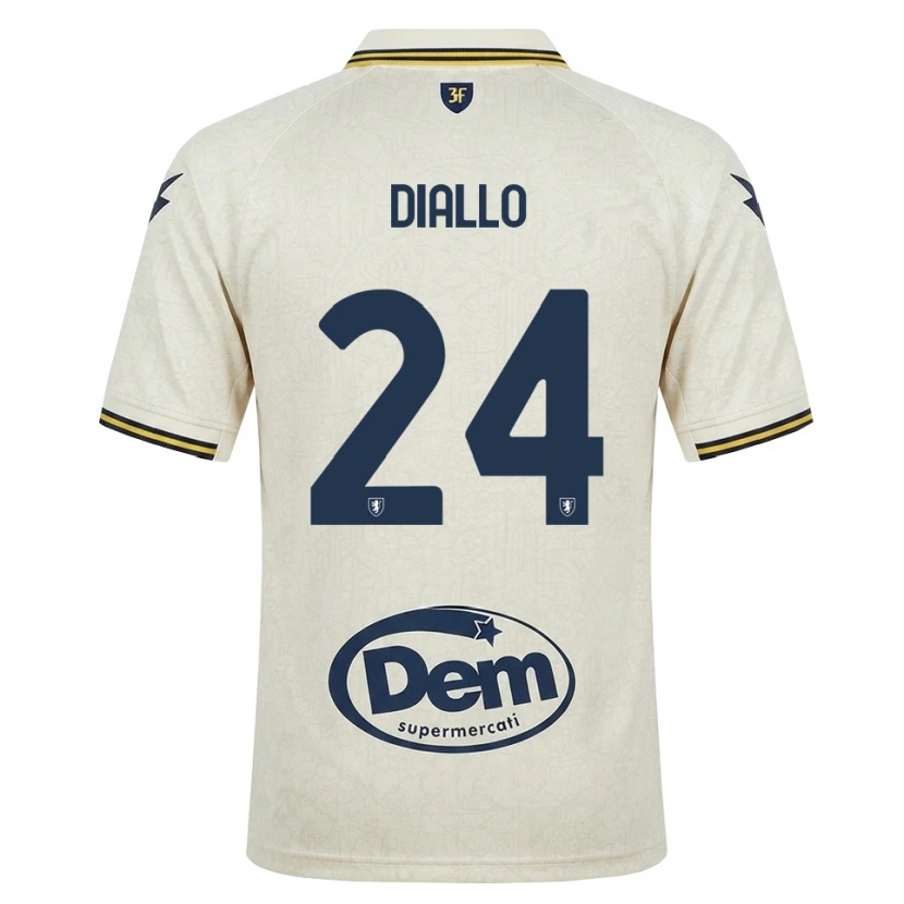 Danxen Niño Camiseta Abdoul Diallo #24 Oldlace Amarillo Negro 2ª Equipación 2026/27 La Camisa