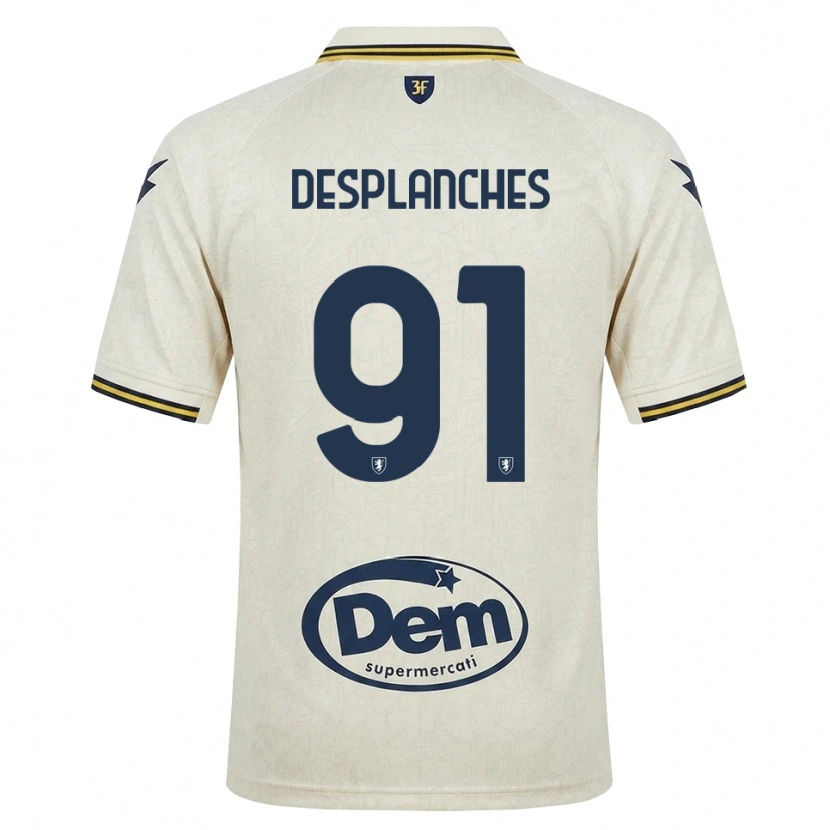 Danxen Niño Camiseta Sebastiano Desplanches #91 Oldlace Amarillo Negro 2ª Equipación 2026/27 La Camisa
