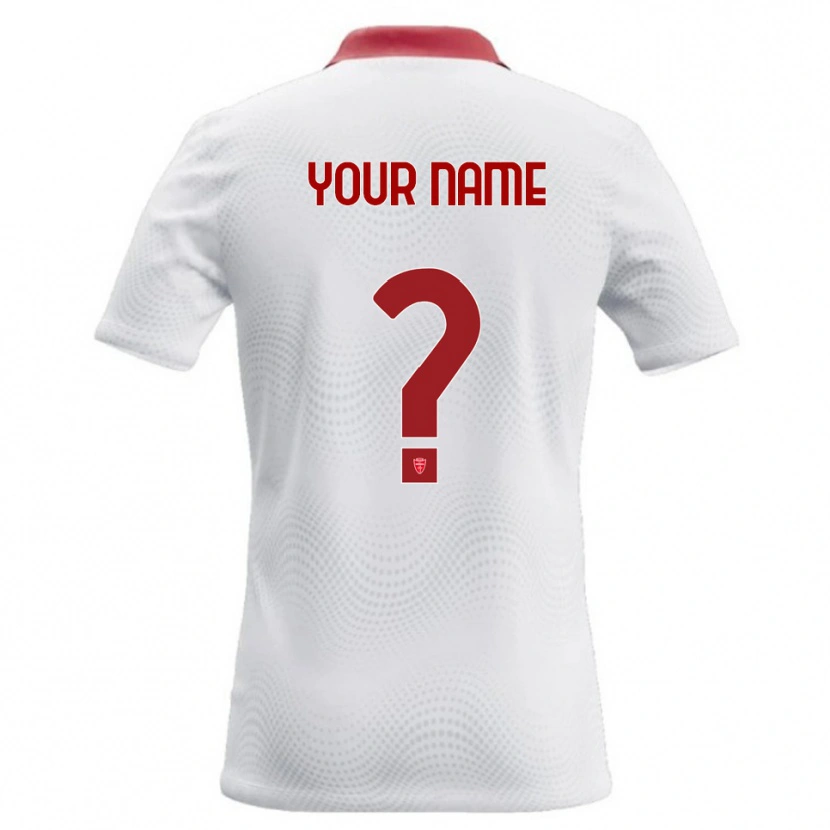 Danxen Niño Camiseta Su Nombre #0 Blanco Rojo 2ª Equipación 2026/27 La Camisa