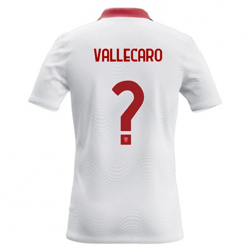 Danxen Niño Camiseta Christian Vallecaro #0 Blanco Rojo 2ª Equipación 2026/27 La Camisa
