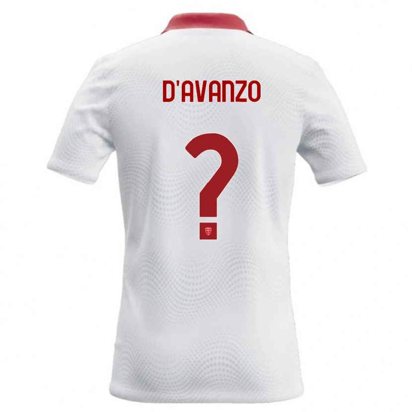 Danxen Niño Camiseta Andrea D'avanzo #0 Blanco Rojo 2ª Equipación 2026/27 La Camisa