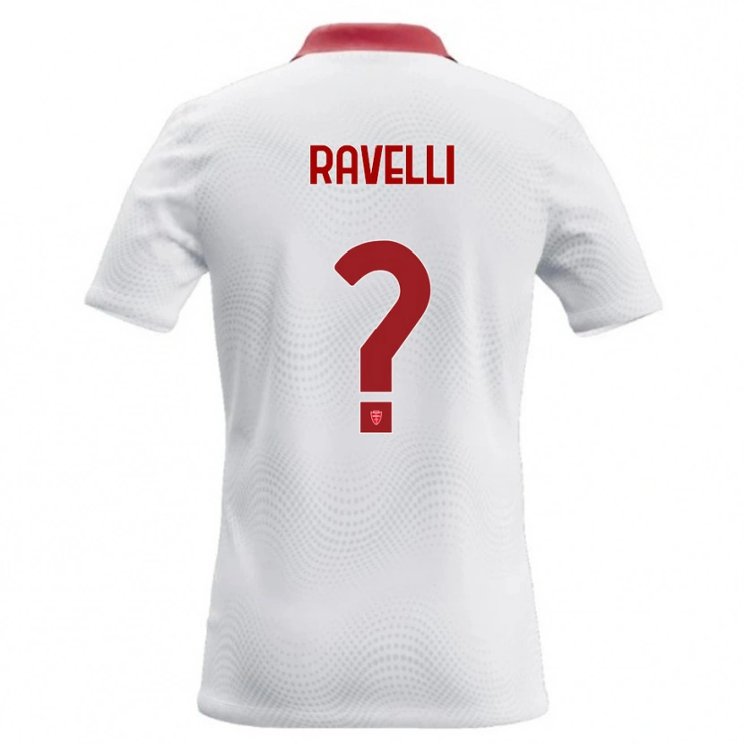 Danxen Niño Camiseta Etienne Ravelli #0 Blanco Rojo 2ª Equipación 2026/27 La Camisa