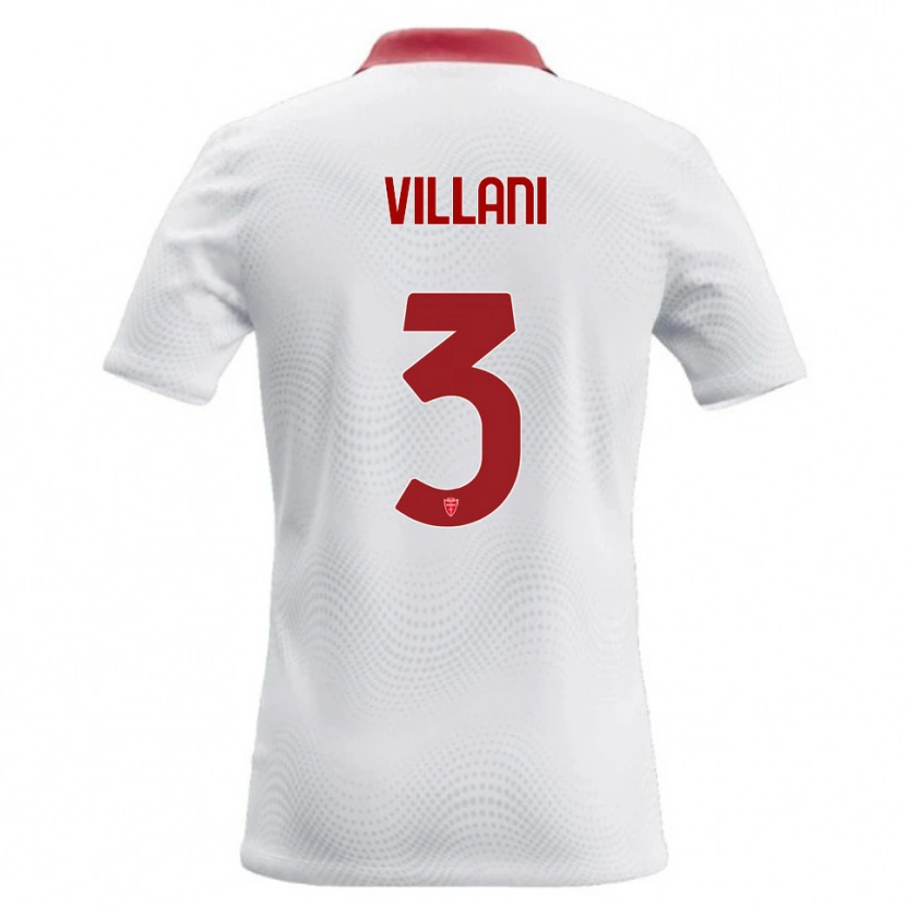 Danxen Niño Camiseta Matteo Villani #3 Blanco Rojo 2ª Equipación 2026/27 La Camisa