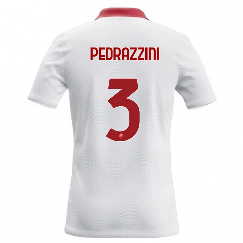 Danxen Niño Camiseta Carlo Pedrazzini #3 Blanco Rojo 2ª Equipación 2026/27 La Camisa