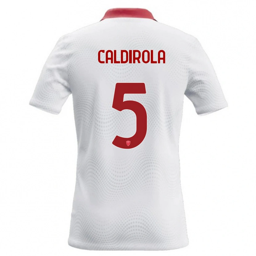 Danxen Niño Camiseta Luca Caldirola #5 Blanco Rojo 2ª Equipación 2026/27 La Camisa
