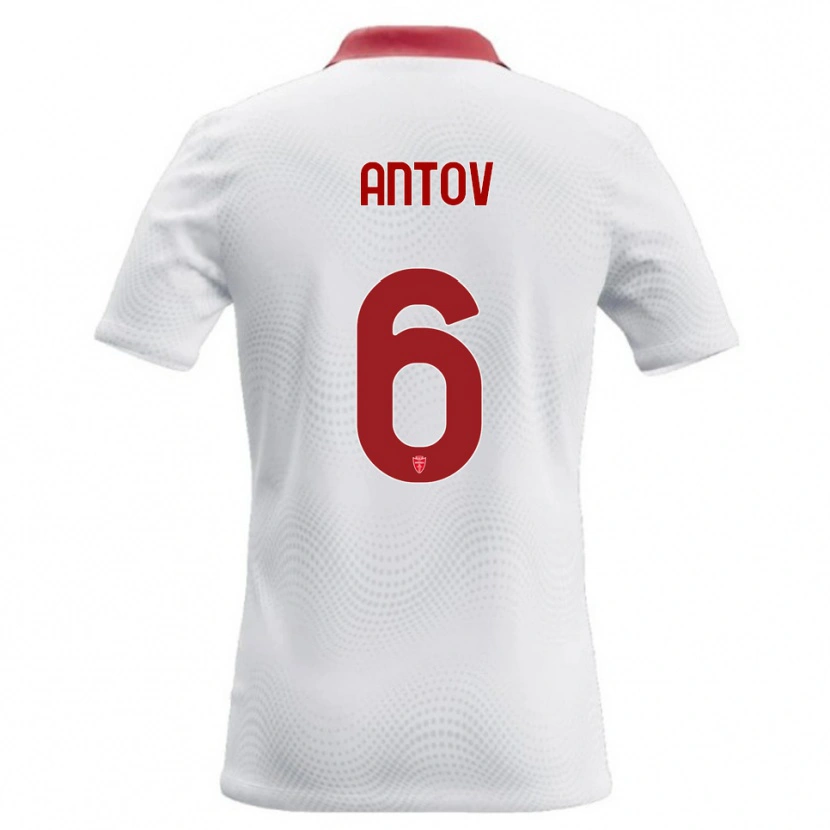 Danxen Niño Camiseta Valentin Antov #6 Blanco Rojo 2ª Equipación 2026/27 La Camisa