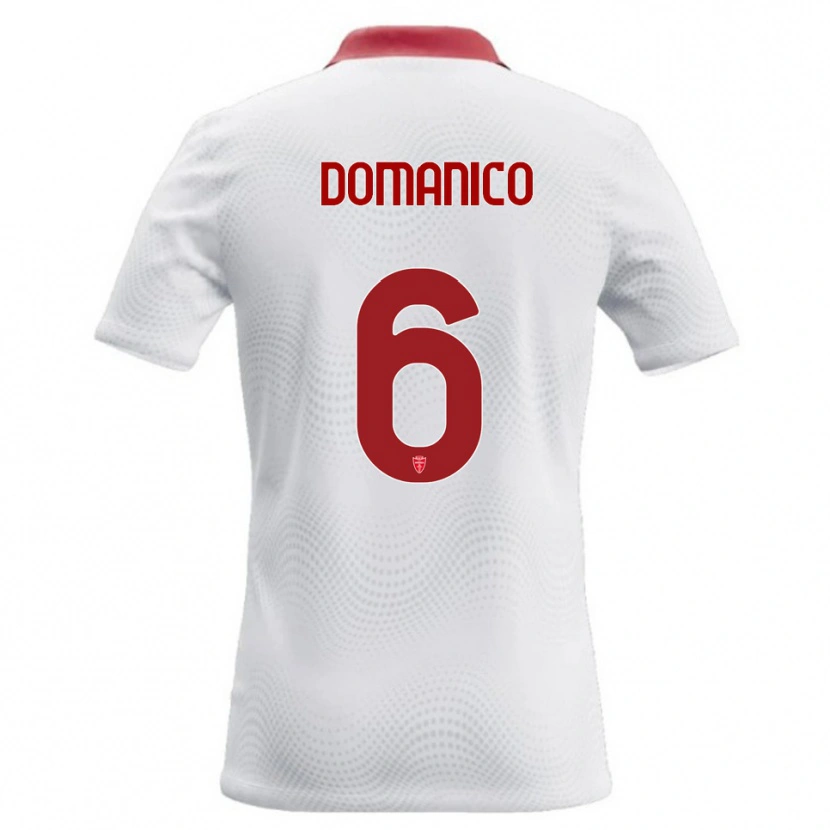 Danxen Niño Camiseta Saverio Domanico #6 Blanco Rojo 2ª Equipación 2026/27 La Camisa