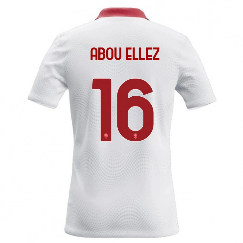 Danxen Niño Camiseta Amir Abou Elezz #16 Blanco Rojo 2ª Equipación 2026/27 La Camisa