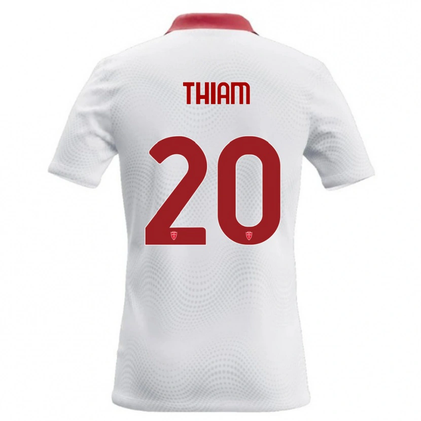 Danxen Niño Camiseta Demba Thiam #20 Blanco Rojo 2ª Equipación 2026/27 La Camisa