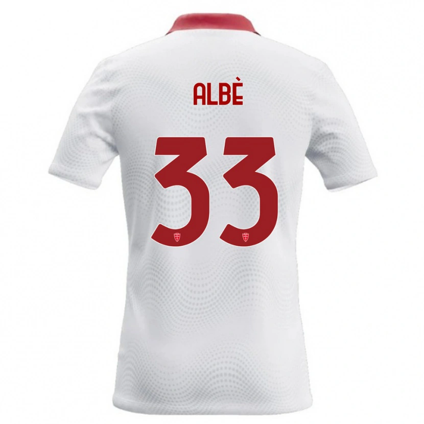 Danxen Niño Camiseta Simone Albè #33 Blanco Rojo 2ª Equipación 2026/27 La Camisa