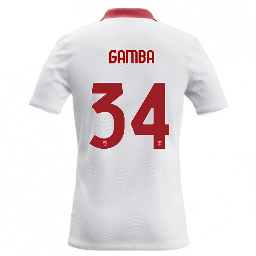 Danxen Niño Camiseta Alberto Gamba #34 Blanco Rojo 2ª Equipación 2026/27 La Camisa