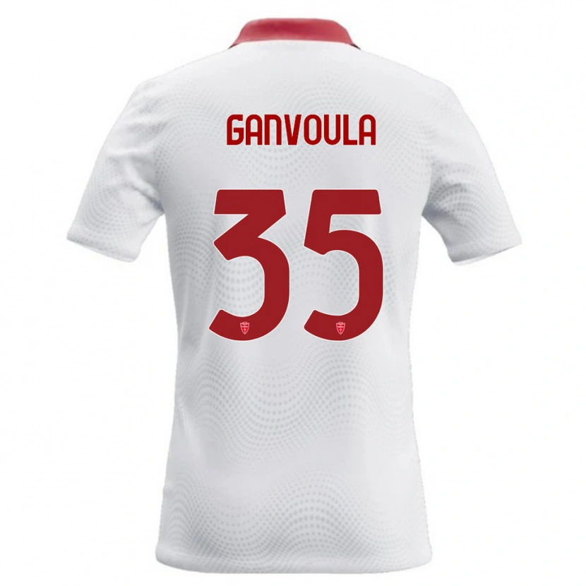 Danxen Niño Camiseta Silvere Ganvoula #35 Blanco Rojo 2ª Equipación 2026/27 La Camisa